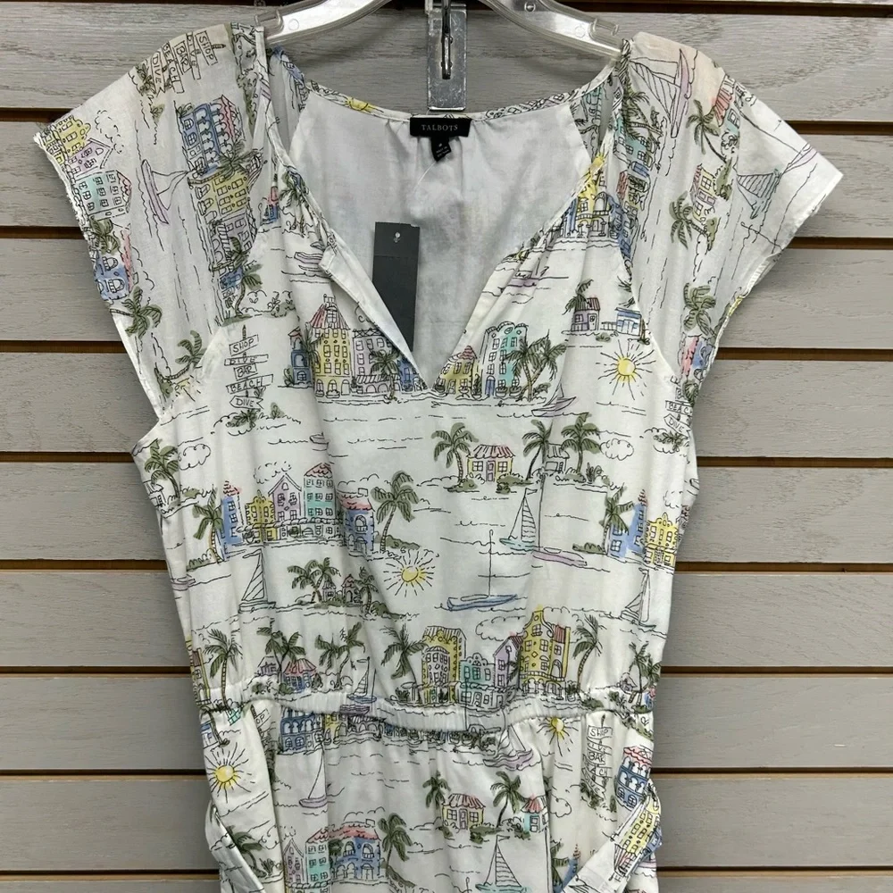 Talbots Cream Sundress with Flutter Sleeves - Picture 3 of 13